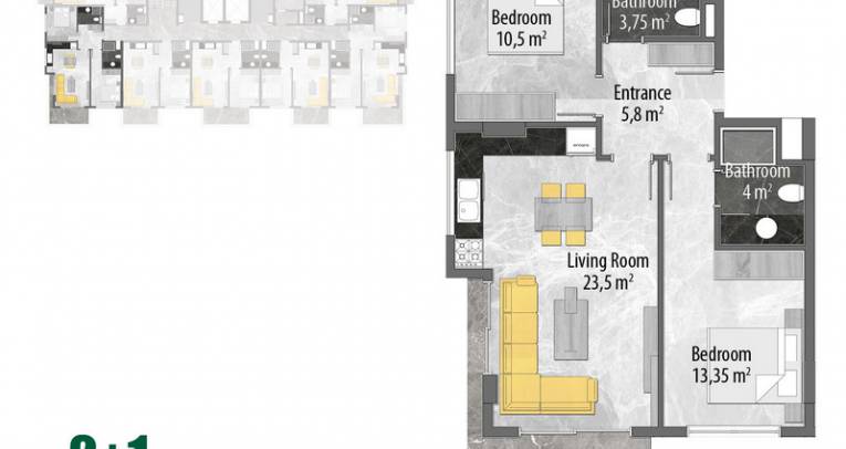 Apartments at luxury complex